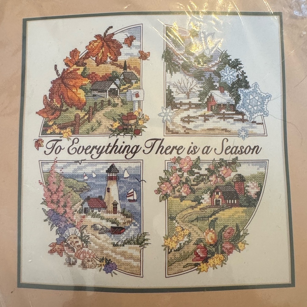 Dimensions Stamped Seasons Cross Stitch Kit - Picture 7 of 7